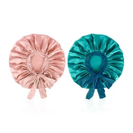 Pack of 2 Women's Sleep Caps, Elastic Night Caps, Soft, Breathable Silk Hair Caps, Beauty and Skin Care Caps, Bath and Hair Care Caps, Adjustable Silk Hats