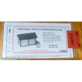 American Model Builders, Inc HO #114 Portable Tool & Handcar House (Kit) Wood