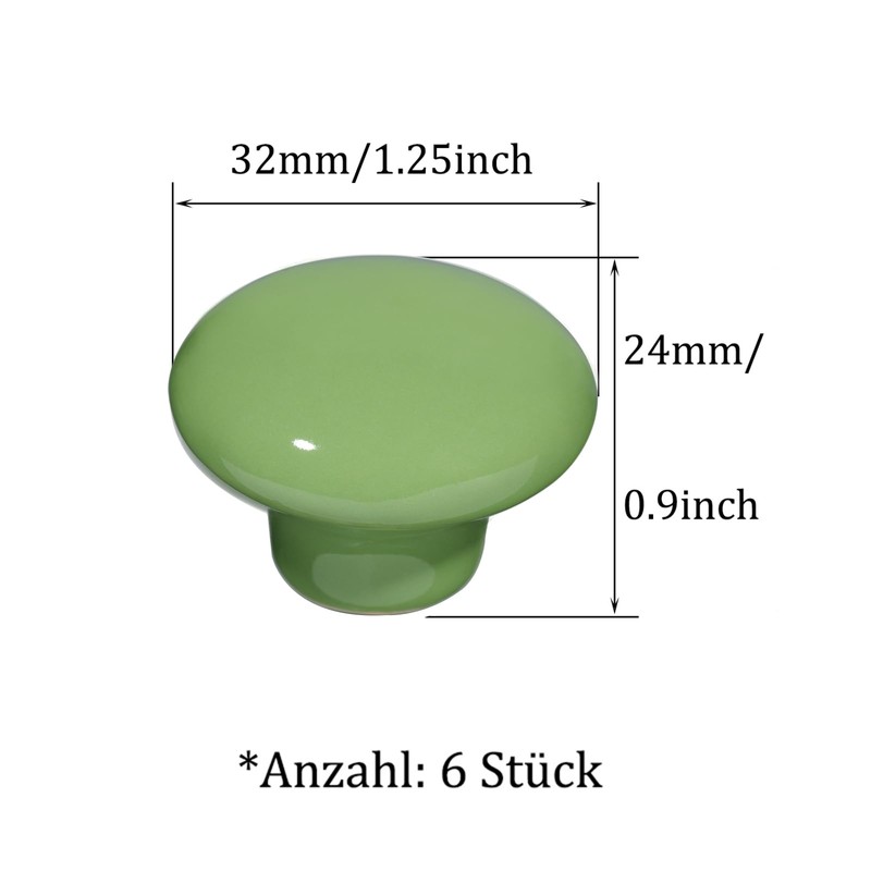 NAKUPENDA Pack of 6 Furniture Knobs, Round Ceramic Cabinet Drawer