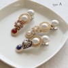 JewelVOX Hair Accessories Flower & Pearl Gold Frame Hair Clip