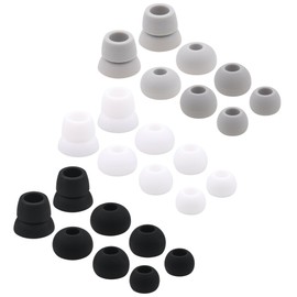 ALXCD Ear Tips for Powerbeats3 Powerbeats 3 Headphone, SML 3 Sizes 9 Pair Silicone Replacement Earbud Tips & 3 Pair Double Flange Ear Tips, Fit for Beats Powerbeats2 Pb3[12 Pair](Black/White/Gray)