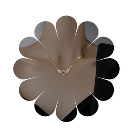 Inilbran Boho Crystal Angel Wing Necklace Vintage Angel Wing Pendant Necklace Gold CZ Wing Circle Choker Necklace Angel Wing Chain Necklace Jewelry for Women and Girls