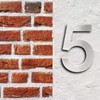 3-D House Number "5" Made of Stainless Steel 20 cm
