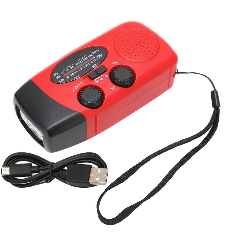 Hand Crank Radio Portable Self Powered Solar Weather Radio with