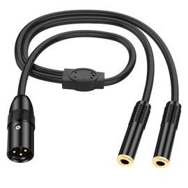 MEIRIYFA XLR 3Pin zu Dual 6,35 mm 1/4 Zoll Y Splitter Kabel, Vergoldet XLR Stecker zu Dual 6,35 mm TRS Buchse Mikrofonkabel für Verstärker Mixer Mikrofon Gitarren - 0,5 M