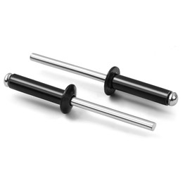 1/8" x 5/16" Aluminum Blind Rivets Black, 3.2mm x 8mm Pop Rivet, Aluminum Grip Steel Mandrel, 100 PCS