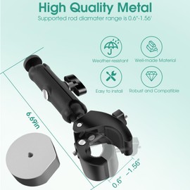 Starlink Mini Bracket, Multi-Function RV Pole Clamp Bracket, Compatible with Original Pipe Adapter Adjustable Clamp for RV/Pole/Yacht/Camper/Guardrail