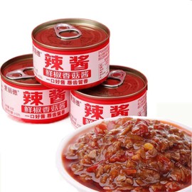 Instant Mushroom Sauce, Chili Paste， Chopped colorful pepper sauce 80g/can, Picked red & green peppers, Dipping sauce, Delicious mushrooms 辣椒酱 (Chili Flavor,3 cans)