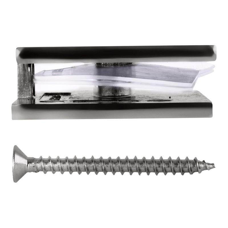 SCU4CH - CRL Chrome Square Style Hole-in-Glass Fixed Panel U-Clamp