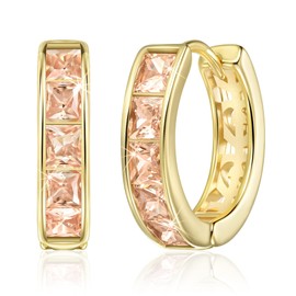 Linawe Women’s Hoop Earrings, Cartilage Rings, First Earrings, Cute, Crystal, Jewelry, Needle, 14 K Gold, Pink Gold, Silver, Copper, Copper