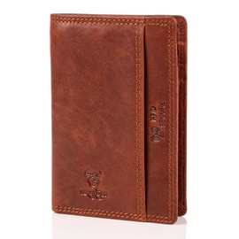 Protective Men's/Women's Unisex Leather Wallet Purse in Vintage Brown Wallet with RFID Blocking (Credit Cards Protection from hackers)