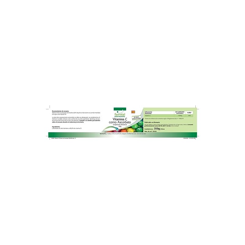 Fairvital Vitamin C Powder - with 1156 mg Vitamin C