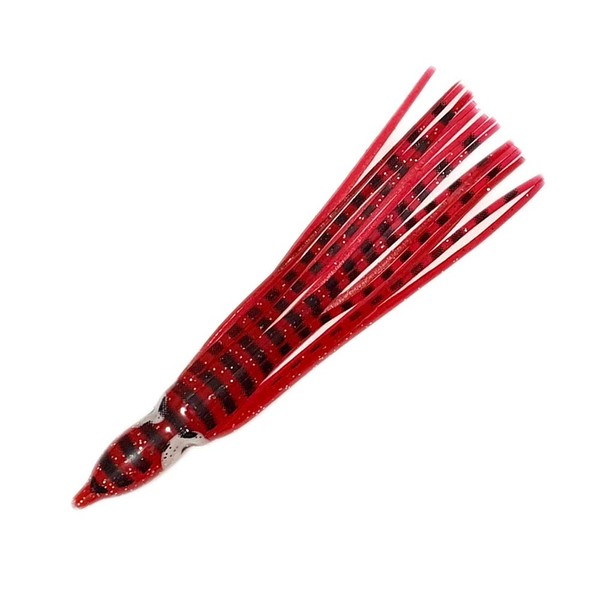 4.5" Squid Skirts - Dark Red Tiger #20-40 Pieces
