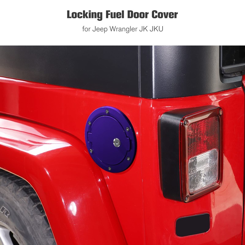 JeCar Fuel Filler Door Locking Gas Cap Cover Exterior Accessories