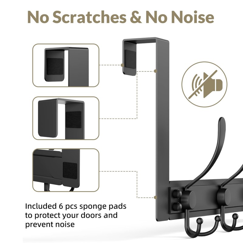 WLCSNG Heavy Duty Over The Door Hooks Rustproof - 25lb