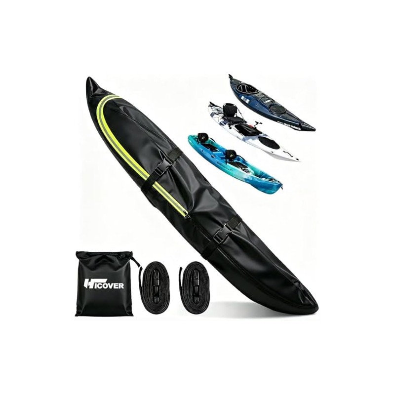600D Waterproof Full Kayak Cover for 8-10ft Kayak/Canoe/Paddle