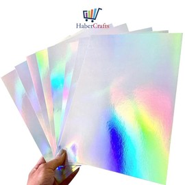 Holographic Card A4 Silver Rainbow Card Metallic Holographic Paper Thick 210gsm Card Shiny Rainbow Silvered Sheets Foil Activity Craft Scrapbooking Cardstock With Iridescent Shimmer Finish (10 Sheets)