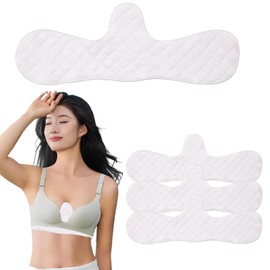 Katyjun Pack of 4 Bra Inserts Cotton Sweating, Reusable Anti-Sag Underbust Sweat Protection, White