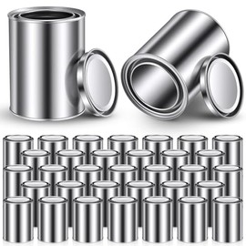 Blulu 50 Pcs Bulk Paint Cans with Lids 2 Pint Empty Metal Paint Bucket Multipurpose Leftover Paints Storage Containers for DIY Paints Crafts Project Adhesives