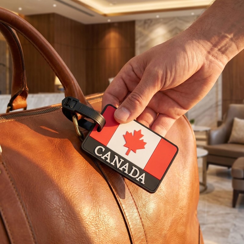Didiseaon Luggage Labels for Suitcases - 2 Pack Canadian Flag