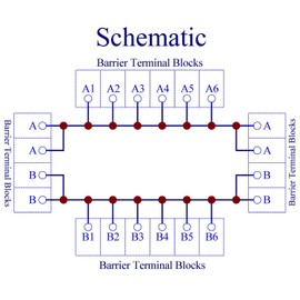 Barrier Terminal Block Power Distribution Module (2x6 Position, Screw Mount)