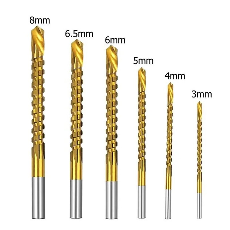 XiBany 3/6pcs Cobalt Drill Bit Set Spiral Screw Metric Composite