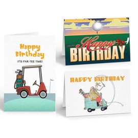 Stonehouse Collection Assorted Golf Birthday Card Set Fun Golf-Themed Designs with Carts & Tees 3 Cards with Envelopes Made in the USA