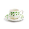 Grace Teaware Shamrock Fine Porcelain Tea Cup & Saucer, White/Green