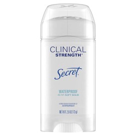 Secret Antiperspirant Clinical Strength Deodorant for Women, Soft Solid, Waterproof, 2.6 oz