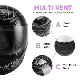 SLMOTO DOT Motorcycle Full Face Adult Helemt Pink Black Butterfly Flip Up Full Face Street Sport Helmet for Dirt Bike ATV