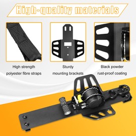 SuLokiy Truck Bed Mounted Ratchet Straps Self Retractable Compatible with for Dodge Ram 1500 2009 2010 2012 2013 2014 2015 2016 2017 2018 with Mount Bracket Holder Black