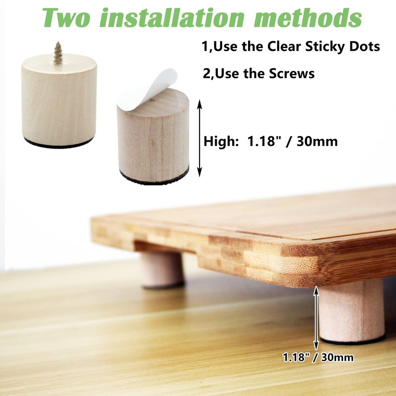 ANFU Cutting Board Feet, Cutting Board Legs Risers, Self Adhesive
