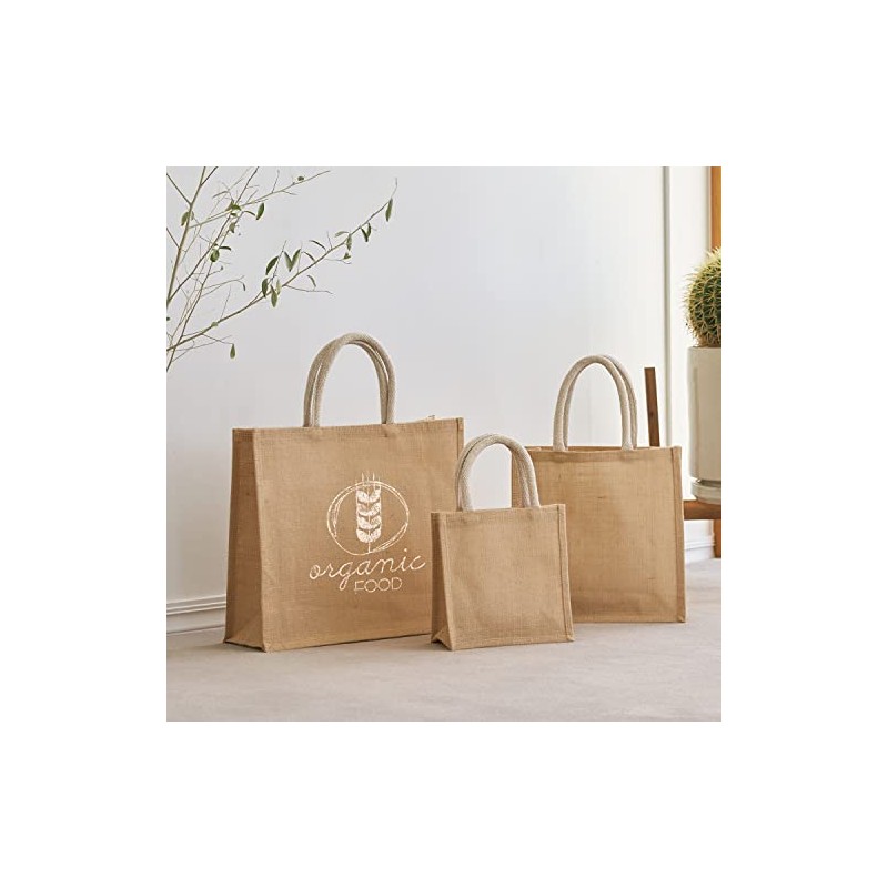 Nippon Chuko Jute Square Tote Bag, L Size (H x