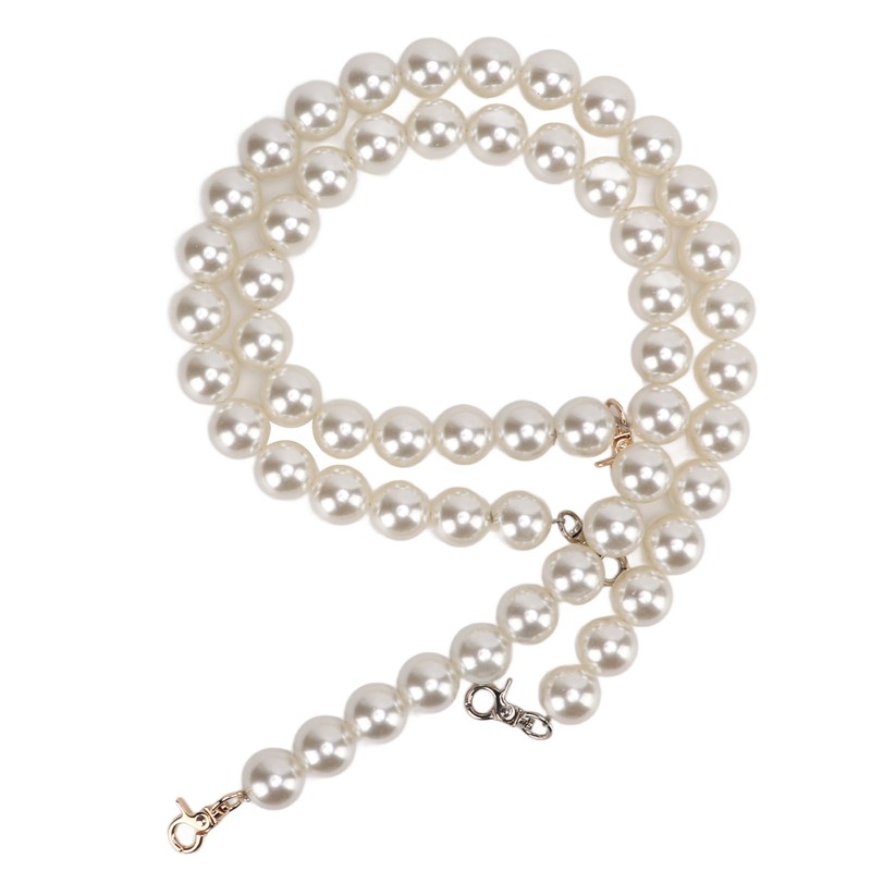 2Pcs Pearl Bead Bag Chain 60cm Workmanship Easily Install Detachable