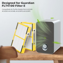 SAKEGDY FLT4100 HEPA Filter E Replacement Compatible with Ge-Guardian AC4100, AC4100CA AC4150BL, AC4150PCA, AC4150P Pure Air Cleaner Purifiers, FLT4100 Replacement Filter E, 2 HEPA+4 Carbon Filter