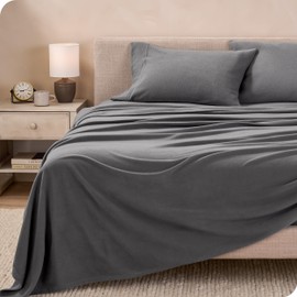 Bare Home Super Soft Fleece Sheet Set - Cal King Size - Extra Plush Polar Fleece, No-Pilling Bed Sheets - All Season Cozy Warmth (California King, Grey)