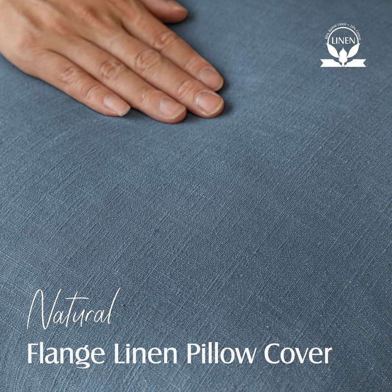 Foindtower Set of 2, Decorative Linen Soild Throw Pillow Covers