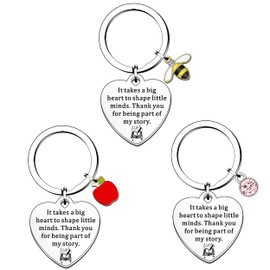 HULALA Teacher Keyring Gifts Multipack Teacher Keychain Thank You Teacher Gifts For Women Teacher Key Chain Key Rings Gifts For Teacher Nursery Teacher End Of The Year Appreciation Leaving Retirement