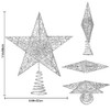 Home Christmas Tree Toppers Xmas Glitter Silver Hollow Star Treetop