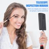 BBTO 4 Pieces Telescoping Inspection Mirror Telescoping LED Lighted Flexible