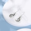 Shysnow Moon Birthstone Earrings for Women 925 Sterling Silver Half