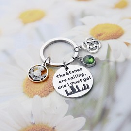 BAUNA Merchandise Keychain Scottish Thistle Jewelry The Stones are Calling I Must Go Gifts for Fans (Scottish Keychain)