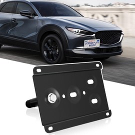 New Upgraded Front Bumper Tow Hook License Plate Mount Bracket Holder No Drill License Plate Holder Compatible with Mazda 6 2014-2021 Mazda 3 2014-2022