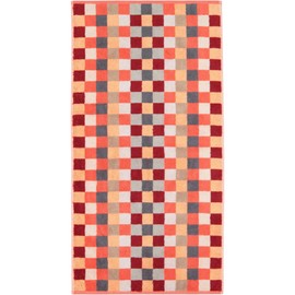 Cawö bath towel Unique Karo orange size 70x140 cm