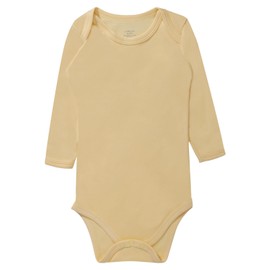GUISBY Bodysuit for Baby, Rayon Long Sleeve Bodysuits for Boy Girl 0-24 Months, Creamy-apricot, Newborn