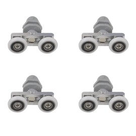 4Pcs Curved Shower Door Rollers,Bathroom Rollers,19mm Door Roller Replacement Part,Shower Glass Door Rollers,Double Sliding Roller