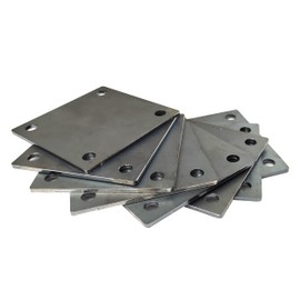 Jikacok 4-inch Steel Plate with Holes. 4"x4"Steel Plate Made from Premium 9 Gauge A36 Hot Rolled Mild Steel. Laser Cut Metal Plate with Smooth Edges. Weldable & Paintable Steel Plates.