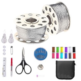 Makeronics Conductive Thread 2 Bobbins 65ft/20m | 30 Ω/m | 3 ply Smooth Sewable for Arduino Lilypad with Sewing KIT and Needle Threader