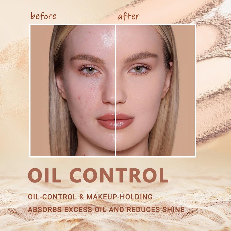 NAISSIYA Oil Control Face Pressed Powder,Matte Smooth Flawless Finishing Powder