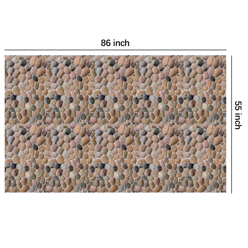FVABO Stone Rock Party Tablecloth Decorations, Realistic Pebble Table Cover